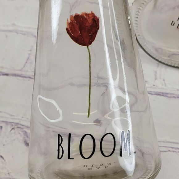 Rae Dunn BLOOM, FLOWER, GROW Set of 3 Glass Bud Vases - Picture 4 of 11